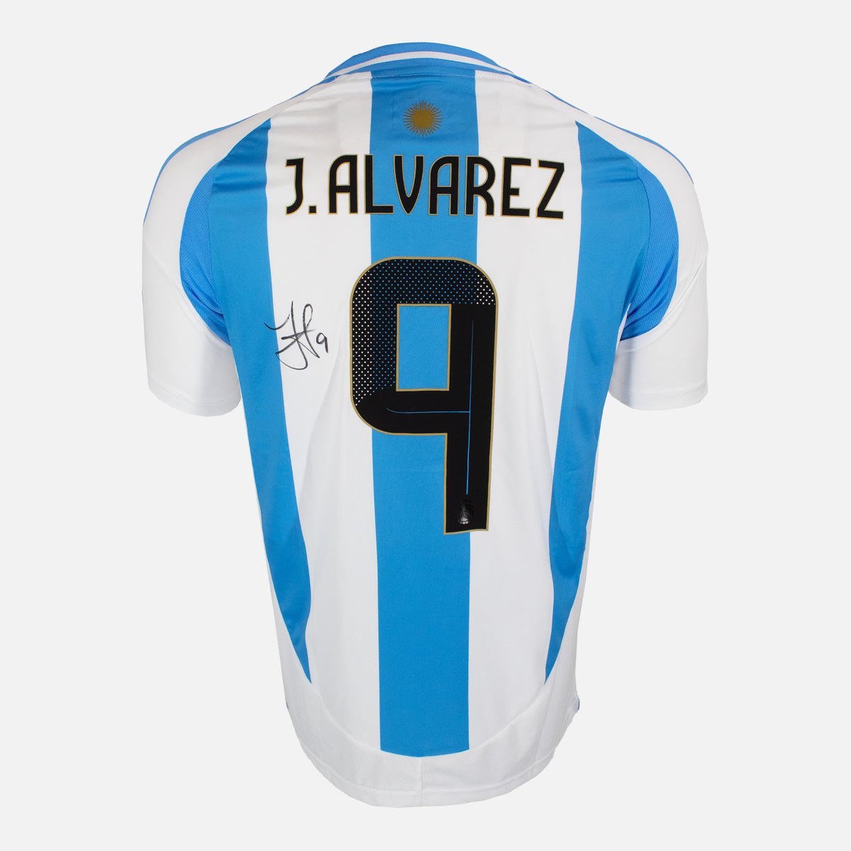 Julian Alvarez Signed Argentina Shirt 2024-25 Home [9] — Argentina signed shirt from the 2022 season | The Vault