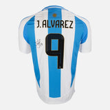 Framed Julian Alvarez Signed Argentina Shirt 2024-25 Home [Modern]