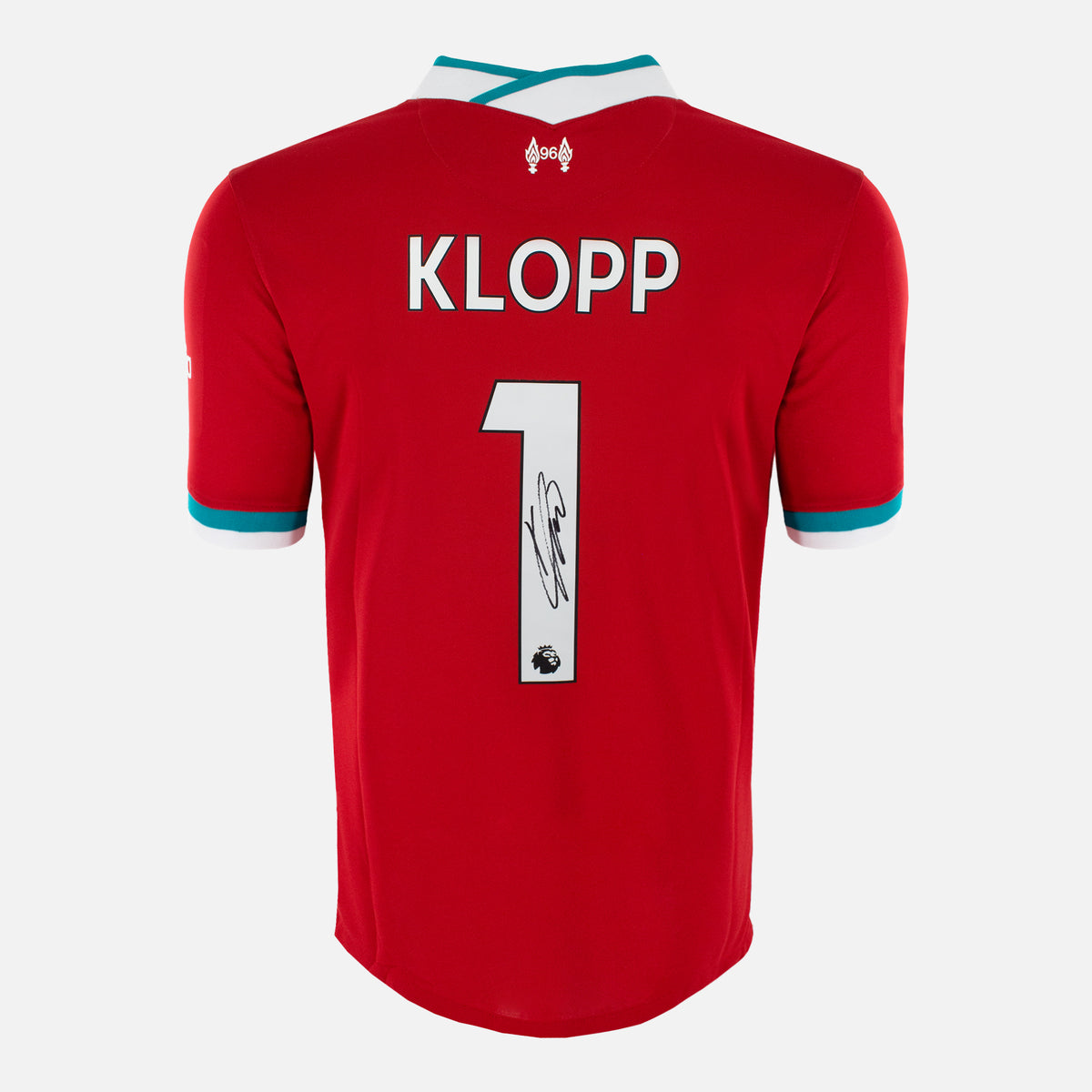 Signed Jurgen Klopp Liverpool Shirt 2020-21 Home [1] — Liverpool signed shirt from the 2020 to 2021 season | The Vault