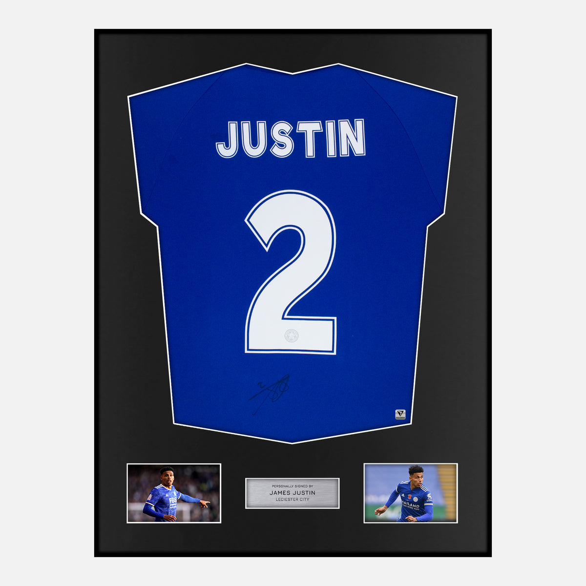 Framed James Justin Signed Leicester City Shirt [Classic] — Verified autograph with NFC and certificate | The Vault