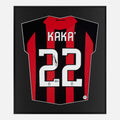 Framed Kaka Signed Shirt, AC Milan Red/Black Home 22 [Lite]