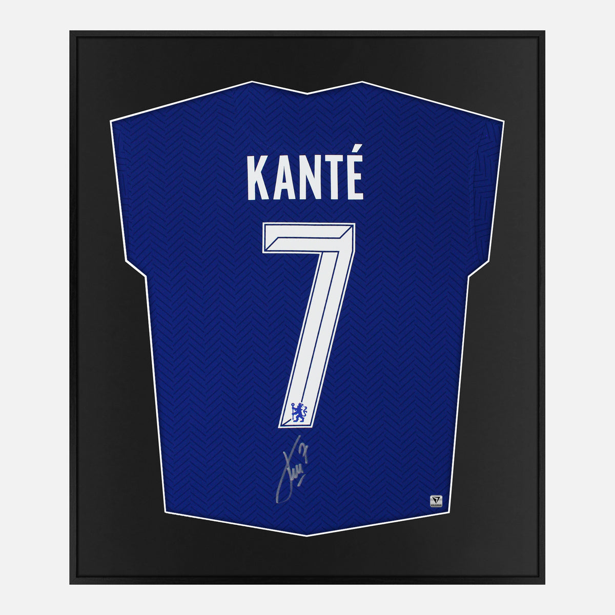 Framed Kante Signed Shirt, Chelsea, Blue Home [Lite] — Authentic signature with NFC and COA | The Vault