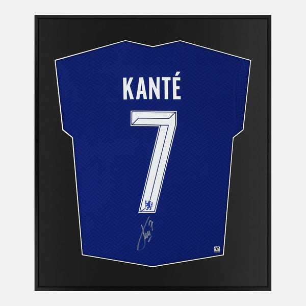 Framed Kante Signed Shirt, Chelsea, Blue Home [Mini]