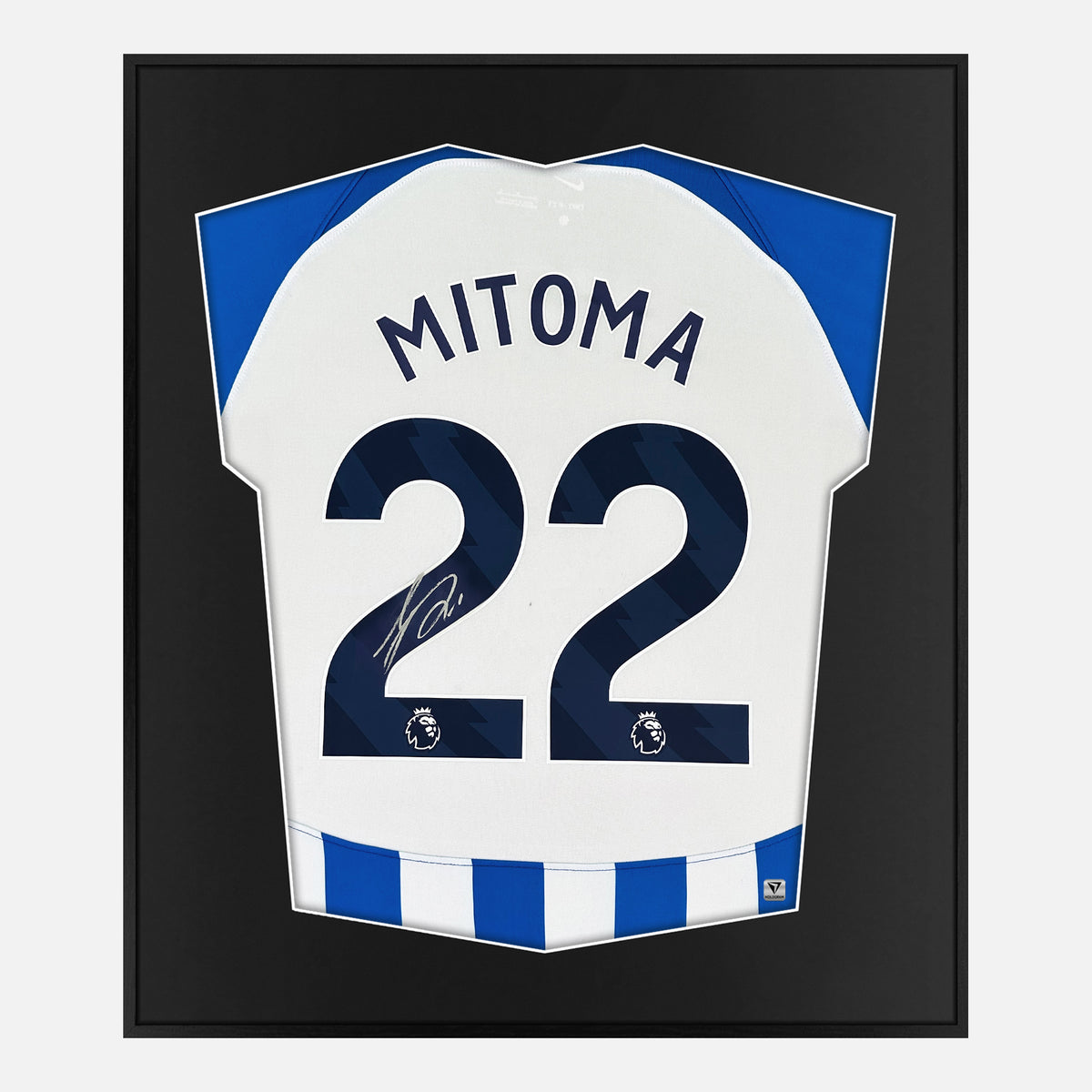 Framed Kaoru Mitoma Signed Shirt, Brighton & Hove Albion Home [Lite] — Authentic signature with NFC and COA | The Vault