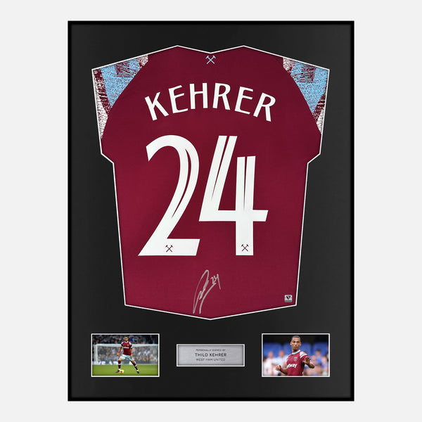 Framed Thilo Kehrer Signed West Ham United Shirt 2022-23 Home [Modern]