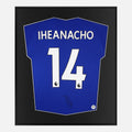Framed Iheanacho Signed Leicester City Shirt, Blue Home [Lite]