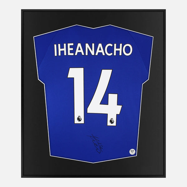 Framed Kelechi Iheanacho Signed Leicester City Shirt [Mini]