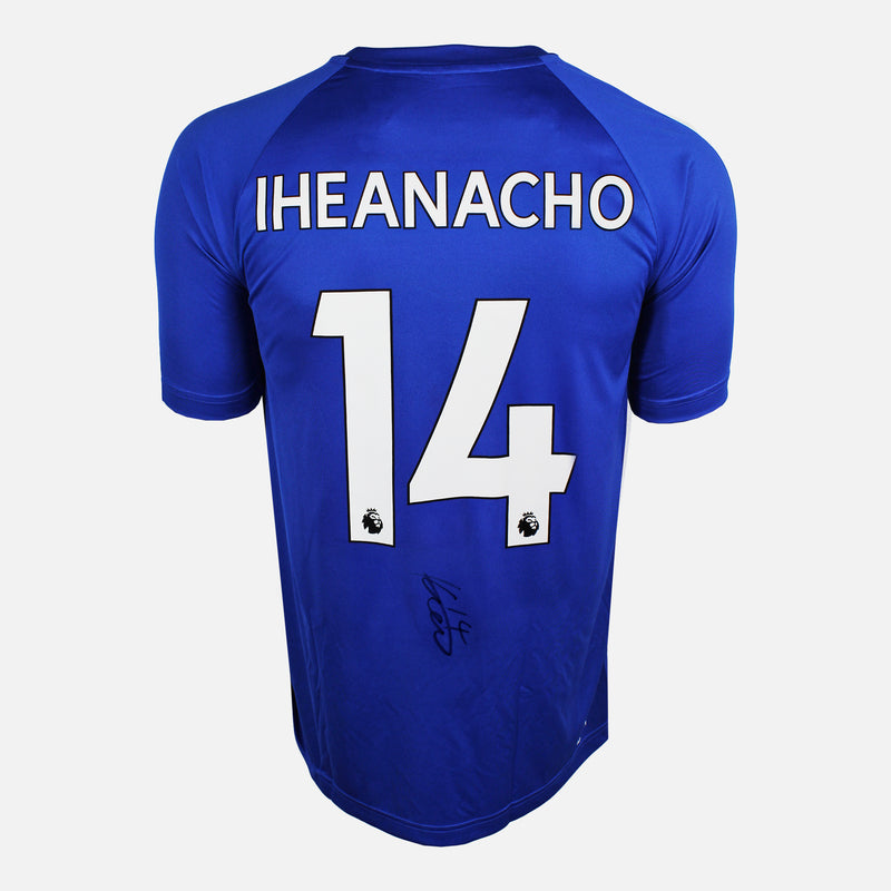 Framed Iheanacho Signed Leicester City Shirt, Blue Home [Mini]