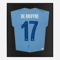 Framed De Bruyne Signed Shirt, Manchester City 17 [Lite]