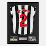 Framed Kieran Trippier Signed Newcastle United Shirt 2023-24 Home [Modern]