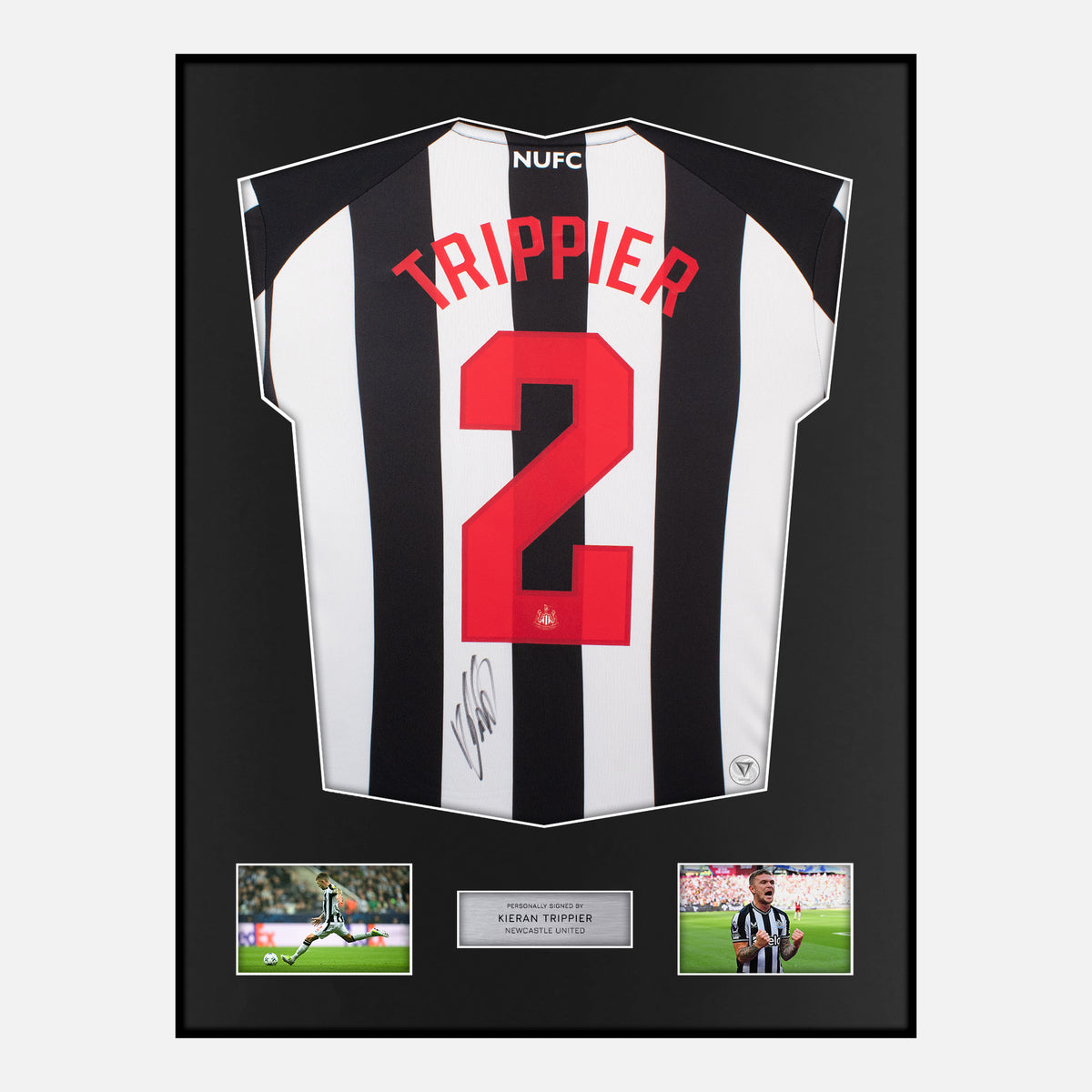 Framed Kieran Trippier Signed Newcastle United Shirt 2023-24 Home [Classic] — Verified autograph with NFC and certificate | The Vault
