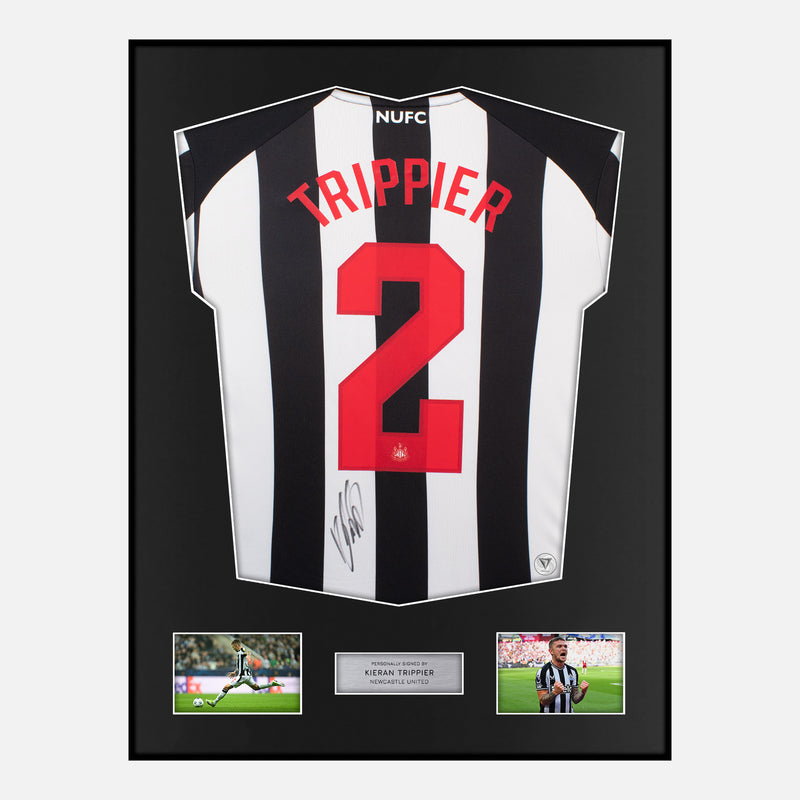 Framed Kieran Trippier Signed Newcastle United Shirt 2023-24 Home [Modern]