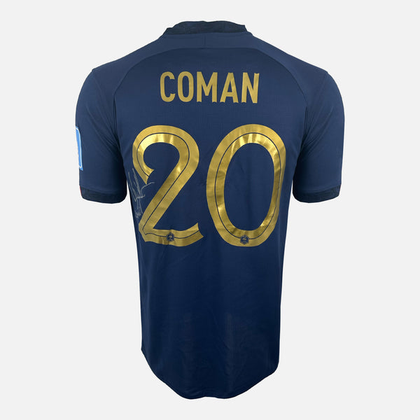 Framed Kingsley Coman Signed France Shirt 2022 World Cup [20]