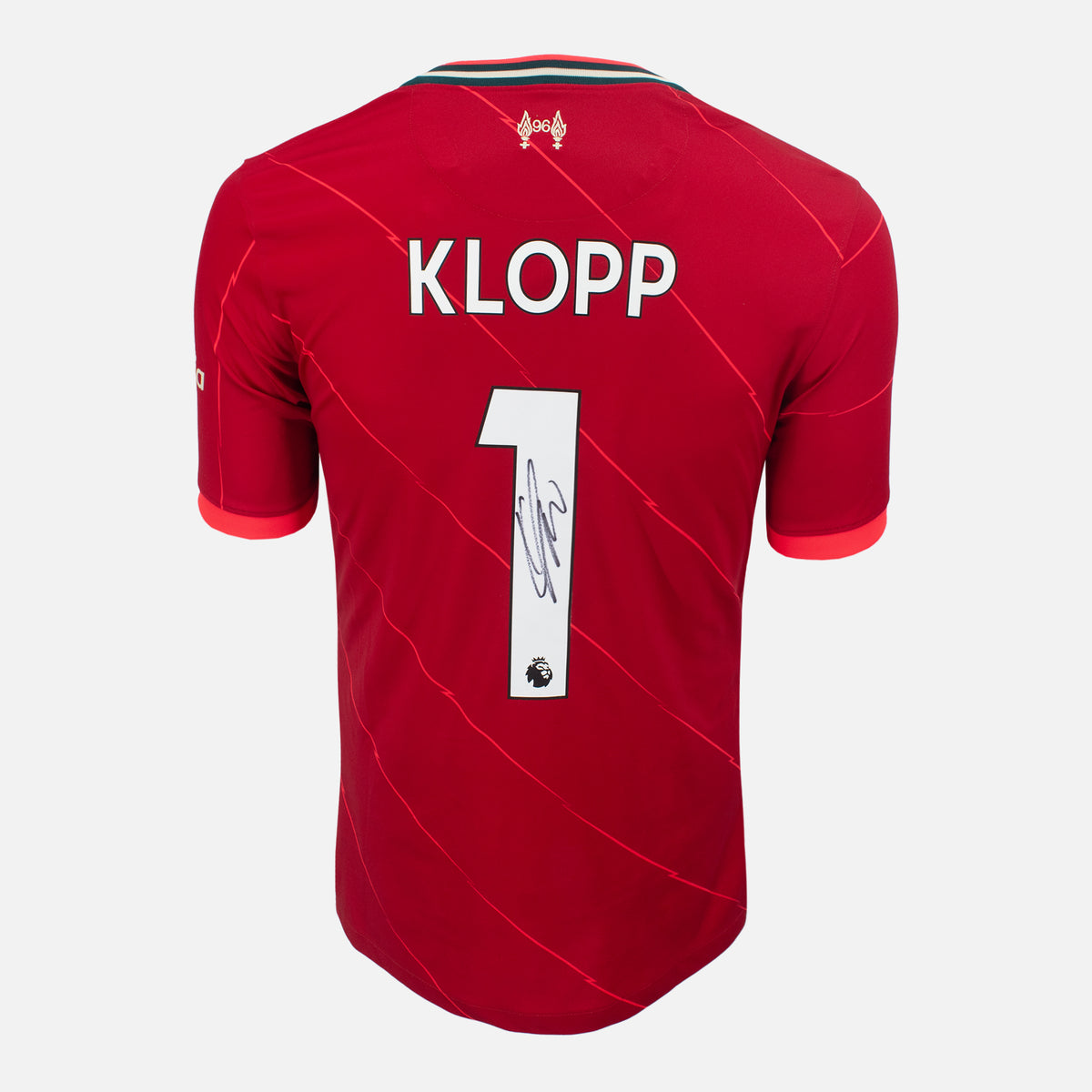 Jurgen Klopp Signed Liverpool Shirt 2021-22 Home [1] — Liverpool signed shirt from the 2021 to 2022 season | The Vault