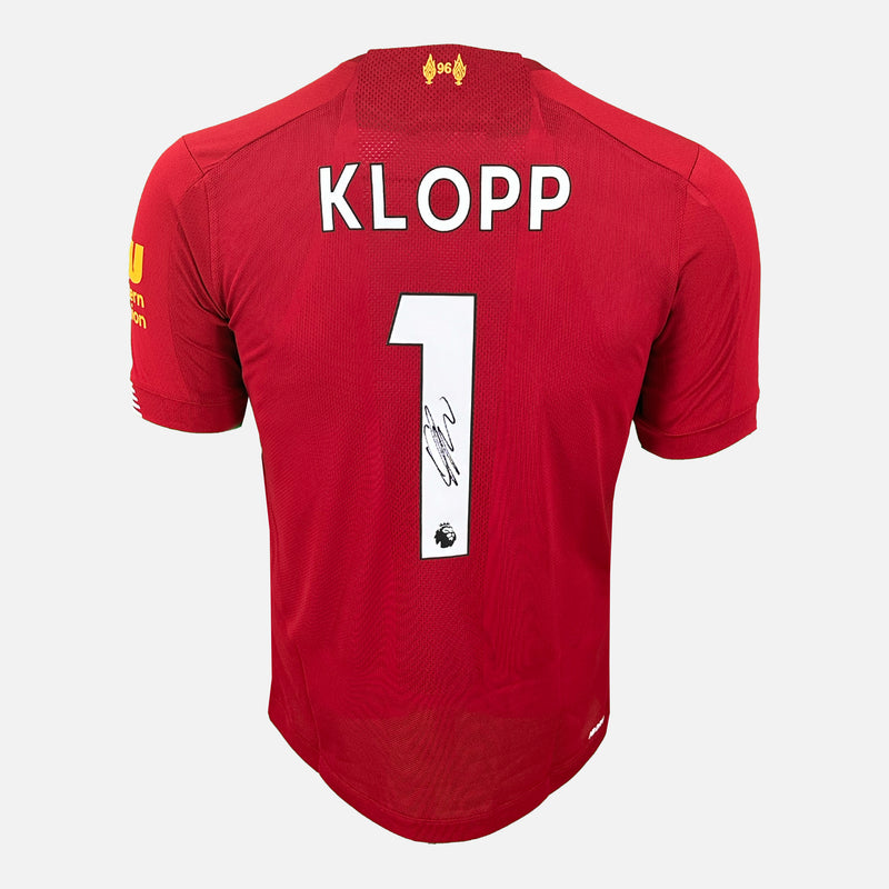 Framed Klopp Signed Shirt, Liverpool Home [Mini]