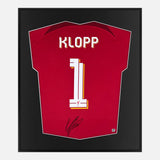 Framed Signed Jurgen Klopp Liverpool Shirt 2022-23 Home [Mini]