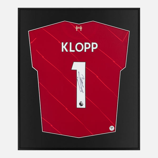 Framed Klopp Signed Shirt, Liverpool, Red Home [Lite]