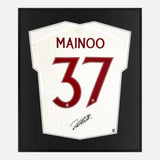 Framed Mainoo Signed Shirt, Manchester United White Away [Mini]