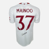 Framed Mainoo Signed Shirt, Manchester United White Away [Mini]