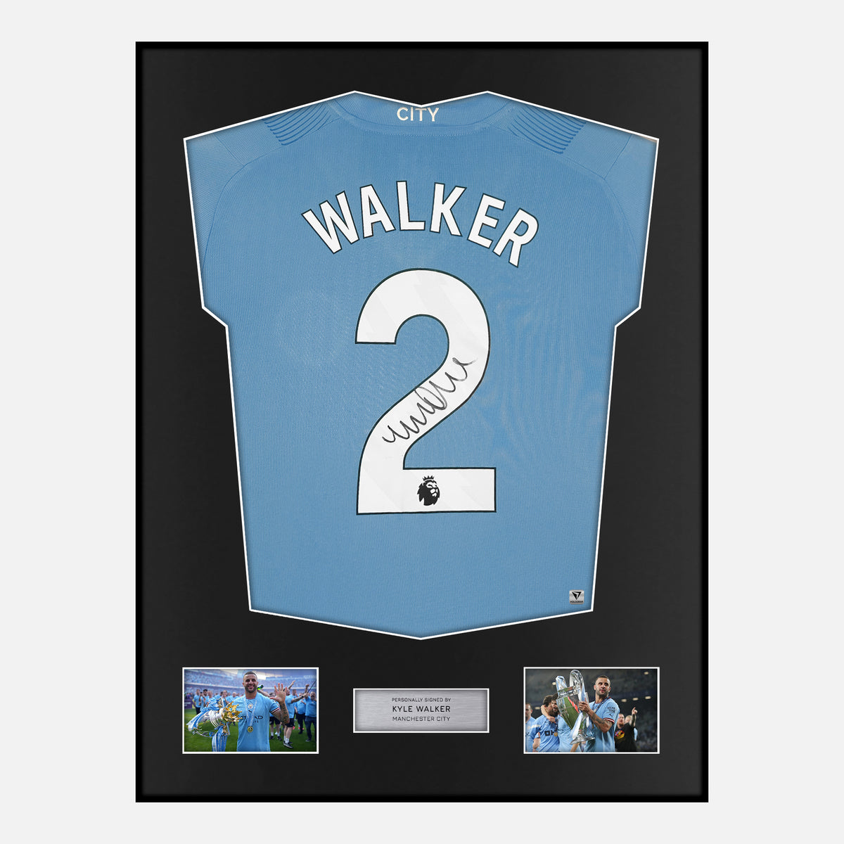 Framed Kyle Walker Signed Shirt, Manchester City Home [Lite] — Authentic signature with NFC and COA | The Vault