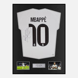 Framed Kylian Mbappe Signed Real Madrid Shirt 2025-26 Home [Classic]