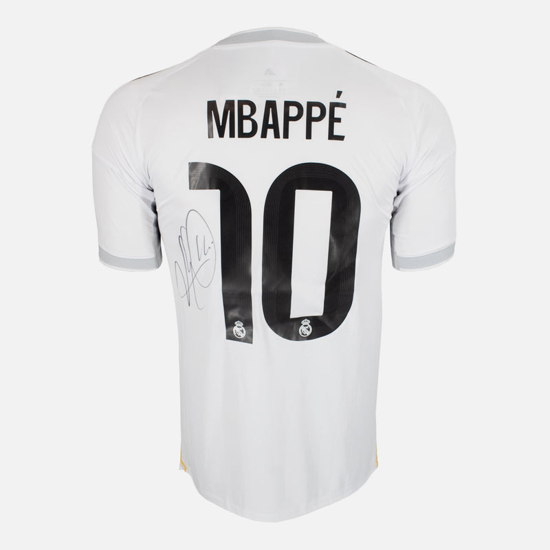 Framed Mbappe Signed Shirt, Real Madrid Home 10 Jersey [Lite]