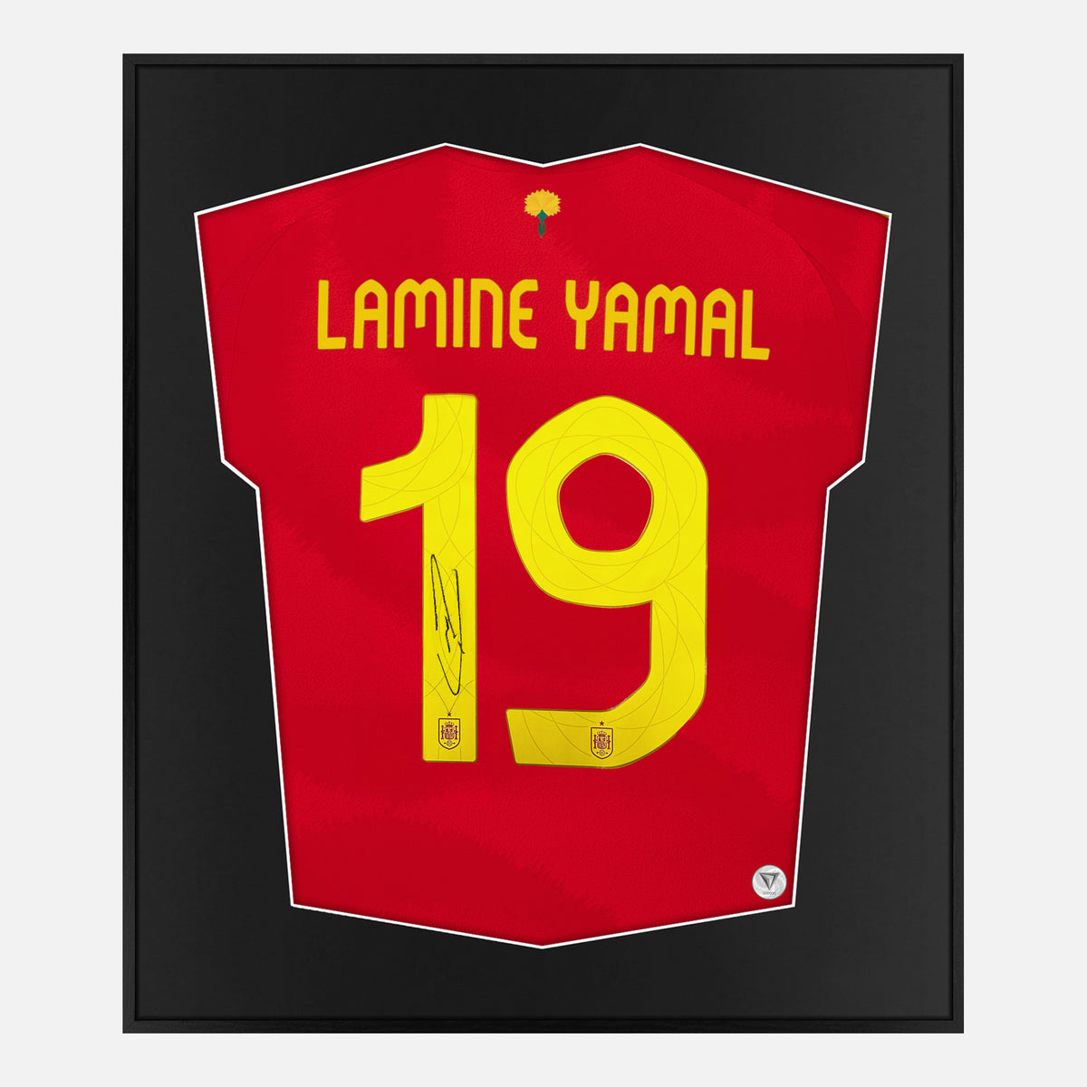 Framed Lamine Yamal Signed Shirt, Spain Home, Euro 2024 [Lite] — Authentic signature with NFC and COA | The Vault