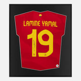 Framed Lamine Yamal Signed Shirt, Spain Home, Euro 2024 [Mini]