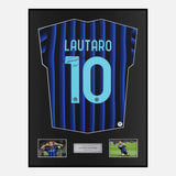 Framed Lautaro Martinez Signed Inter Milan Shirt 2025-26 Home [Classic]