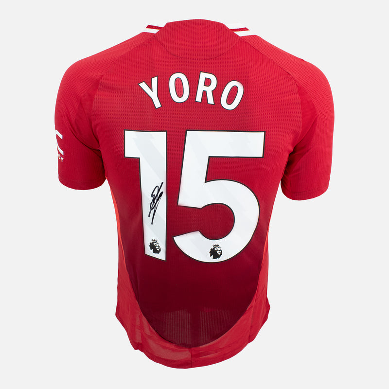 Leny Yoro Signed Manchester United Shirt 2024-25 Home [15]