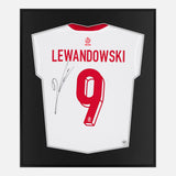 Framed Lewandowski Signed Shirt, Poland Home [Mini]