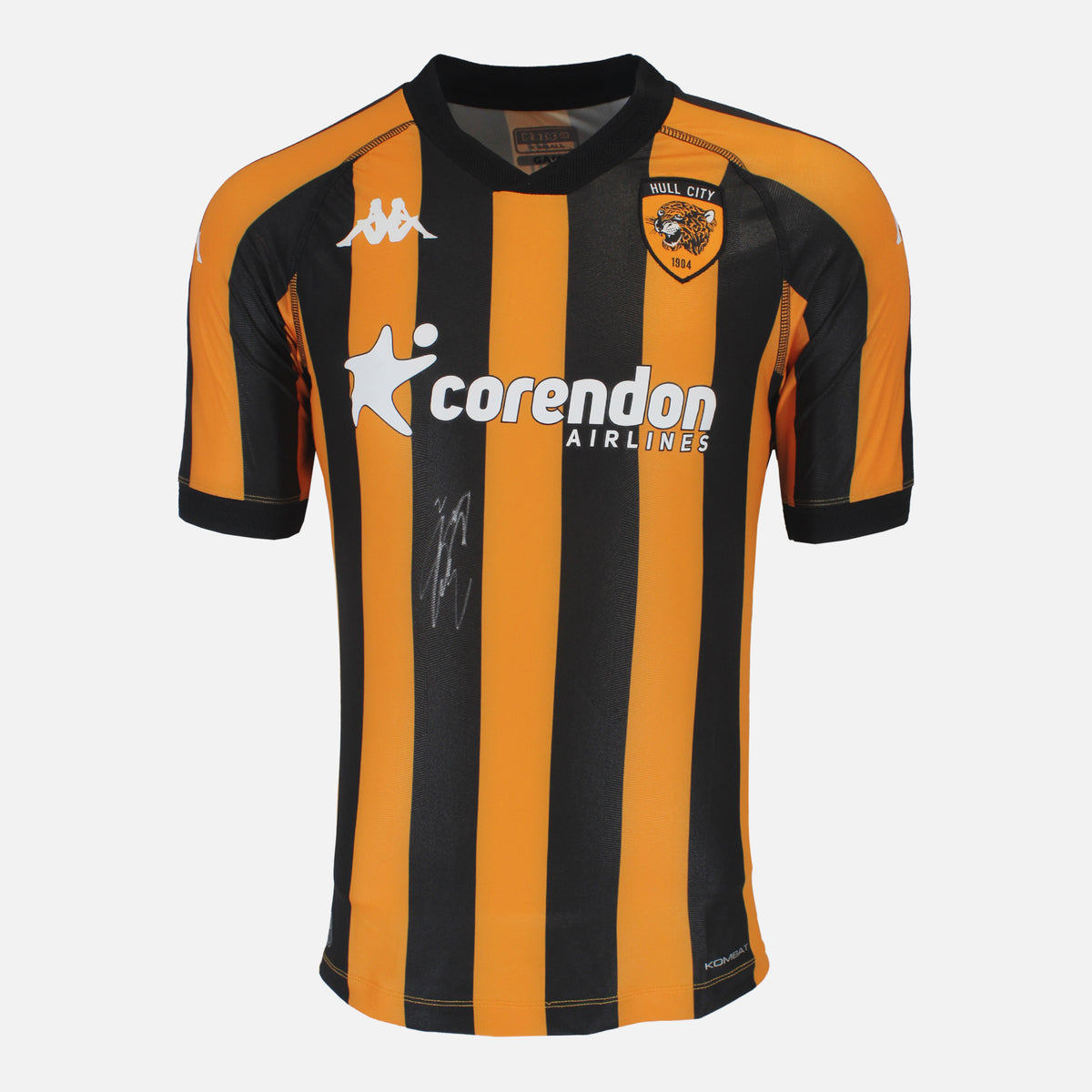 Lewie Coyle Signed Hull City Shirt 2024-25 Home [Front] — Official Hull City shirt signed by Lewie Coyle | The Vault