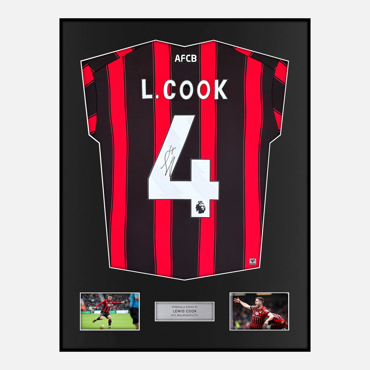 Framed Lewis Cook Signed Bournemouth Shirt Home 2023-24 [Classic] — Verified autograph with NFC and certificate | The Vault