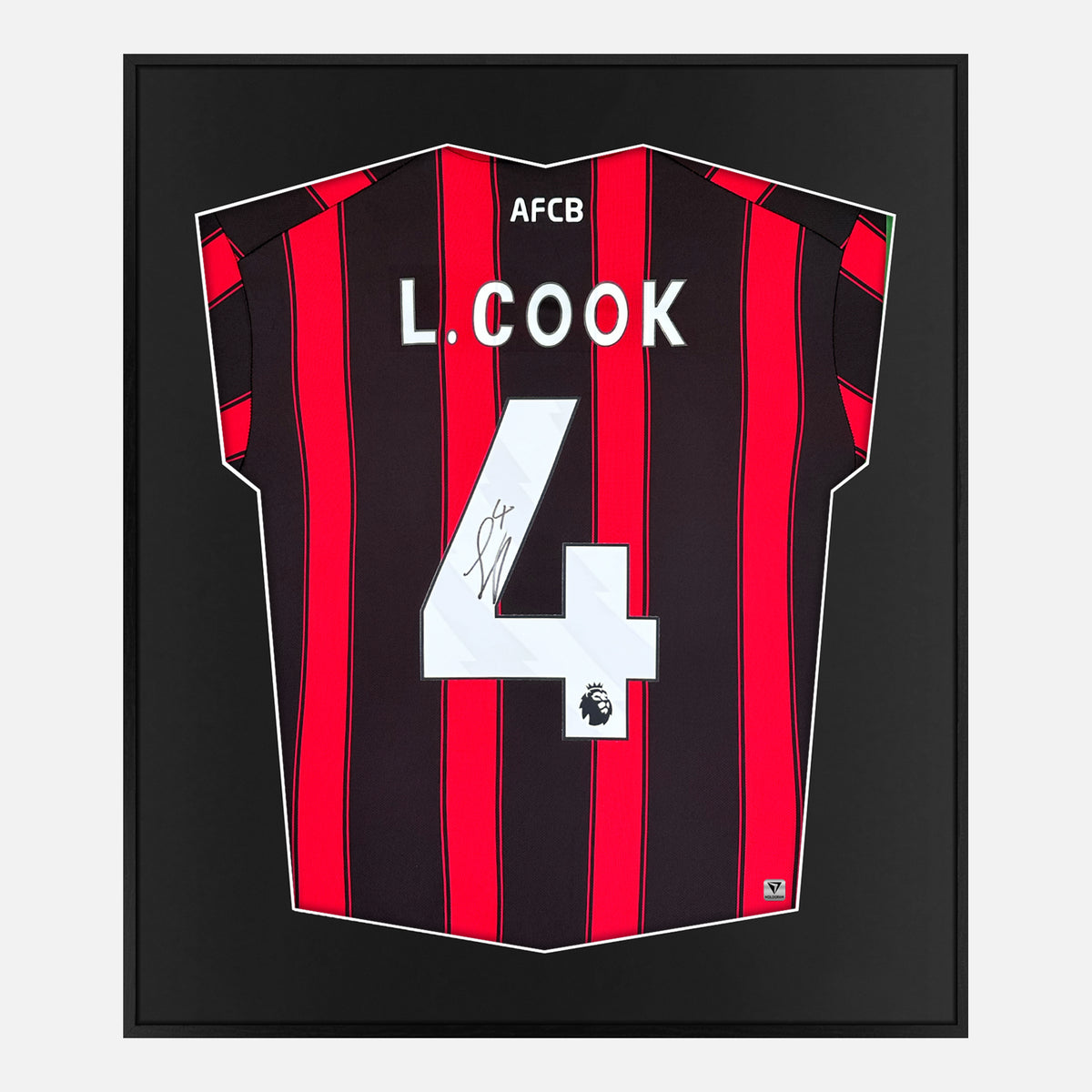 Framed Lewis Cook Signed Shirt, AFC Bournemouth Home [Lite] — Authentic signature with NFC and COA | The Vault