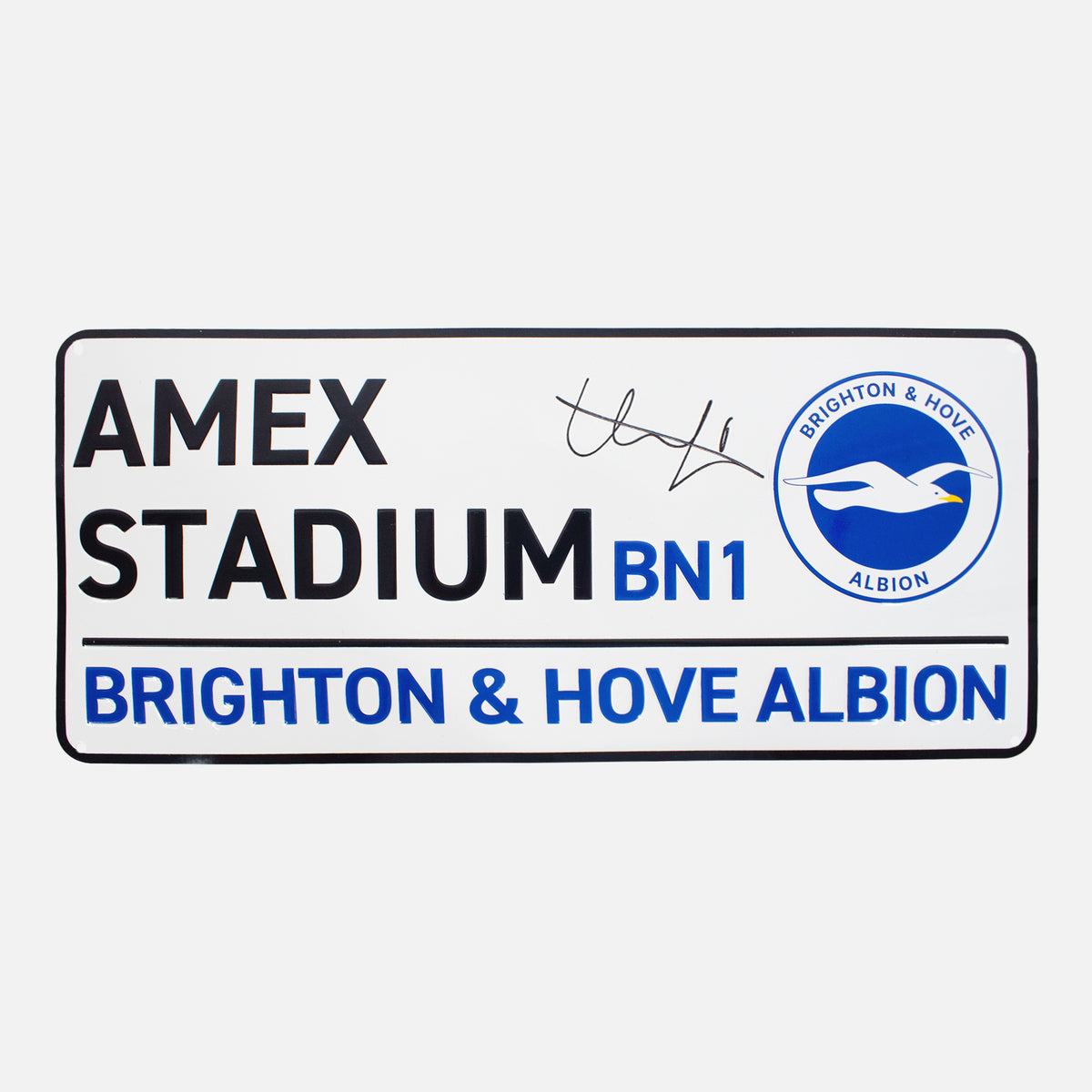 Lewis Dunk Signed Stadium Sign Brighton & Hove Albion — Ready to hang in your man cave, home bar or office | The Vault