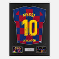 Framed Lionel Messi Signed Barcelona Shirt 2019-20 Home [Classic]