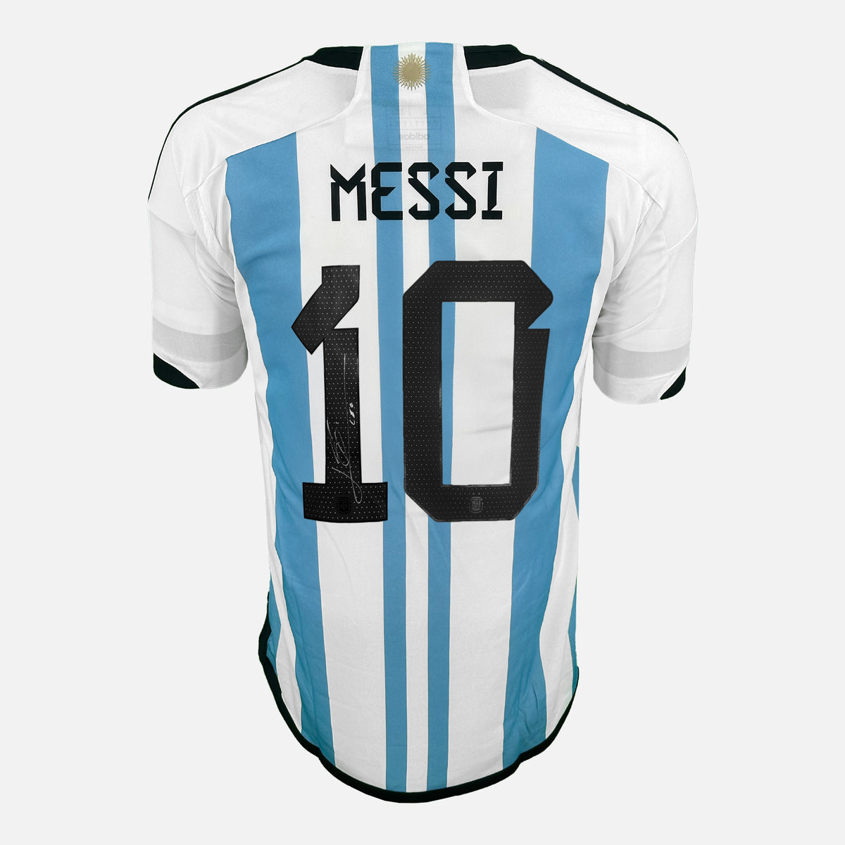 Lionel Messi Signed Argentina Shirt 2022 World Cup Qatar [10] — Official Argentina shirt signed by Lionel Messi | The Vault