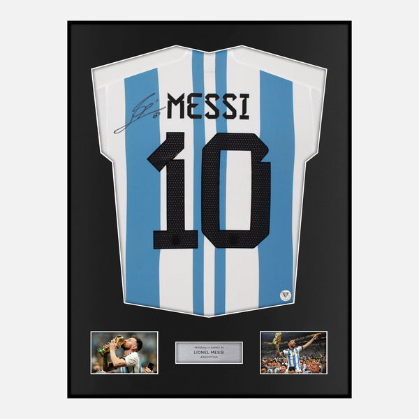 Framed Lionel Messi Signed Argentina Shirt World Cup Jersey [Classic]