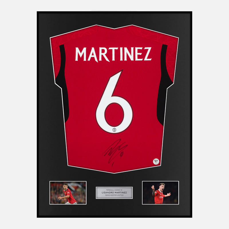 Framed Lisandro Martinez Signed Manchester United Shirt 6 [Modern]