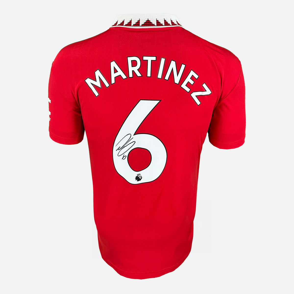 Lisandro Martinez Signed Manchester United Shirt 2022-23 Home [6] — Manchester United signed shirt from the 2022 to 2023 season | The Vault