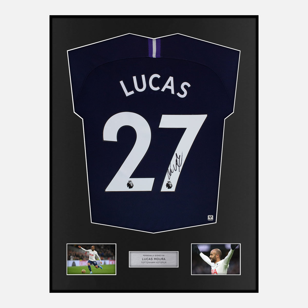 Framed Lucas Moura Signed Tottenham Hotspur Shirt 2019-20 Away [Classic] — Verified autograph with NFC and certificate | The Vault