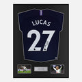 Framed Lucas Moura Signed Tottenham Hotspur Shirt 2019-20 Away [Classic]