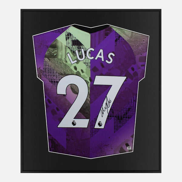 Framed Lucas Moura Signed Tottenham Hotspur Shirt 2021-22 Third [Mini]