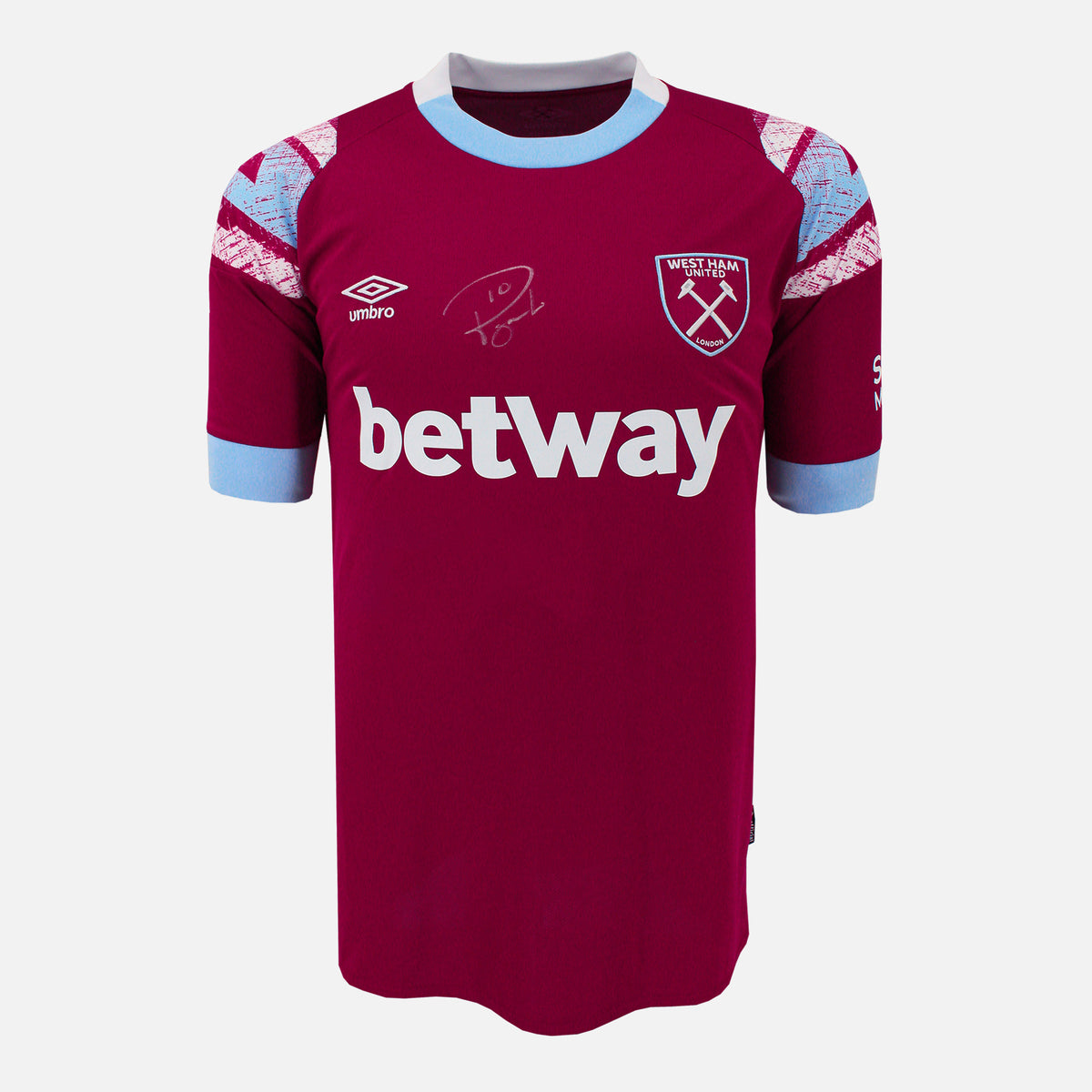 Lucas Paquetá Signed West Ham United Shirt 2022-23 Home [Front] — West Ham United signed shirt from the 2022 to 2023 season | The Vault