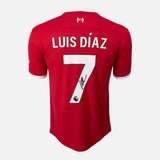 Framed Signed Luis Diaz Liverpool Shirt 2023-24 Home [Modern]