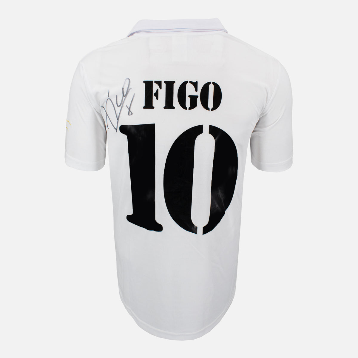 Luis Figo Signed Real Madrid Shirt 2002 Centenary Home [10] — Real Madrid signed shirt from the 2001 to 2002 season | The Vault