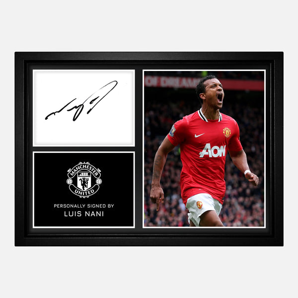 Framed Luis Nani Signed Manchester United Photo Montage [A4]