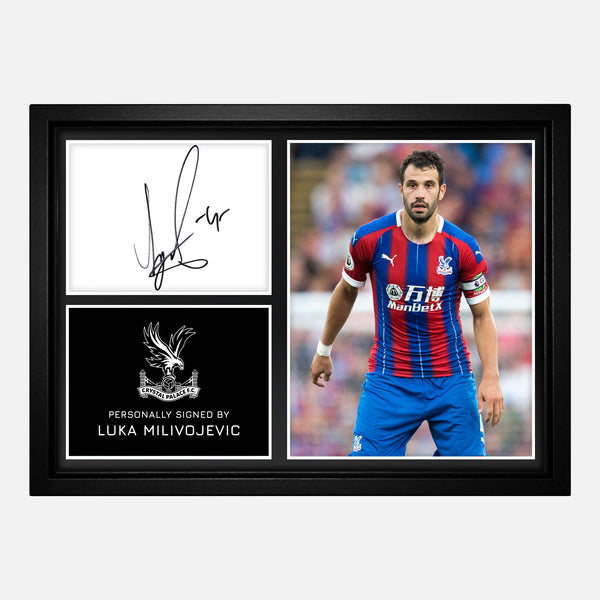 Framed Luka Milivojevic Signed Crystal Palace Photo Montage [A4]