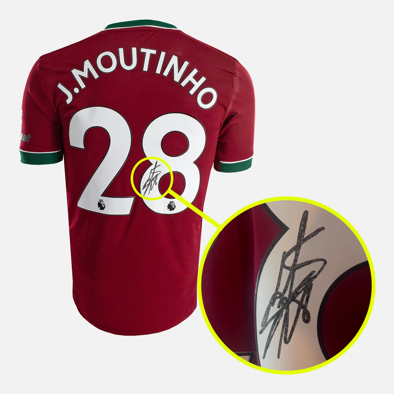 Framed Moutinho Signed Wolves Shirt, Red Third [Mini]