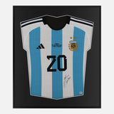 Framed Mac Allister Signed Argentina Shirt 2022 World Cup Winners [Mini]